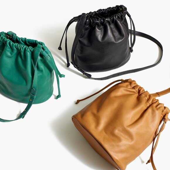 New Madewell Leather Piazza Bucket Bag Shoulder Strap Crossbody Purse Old Money - Picture 12 of 12